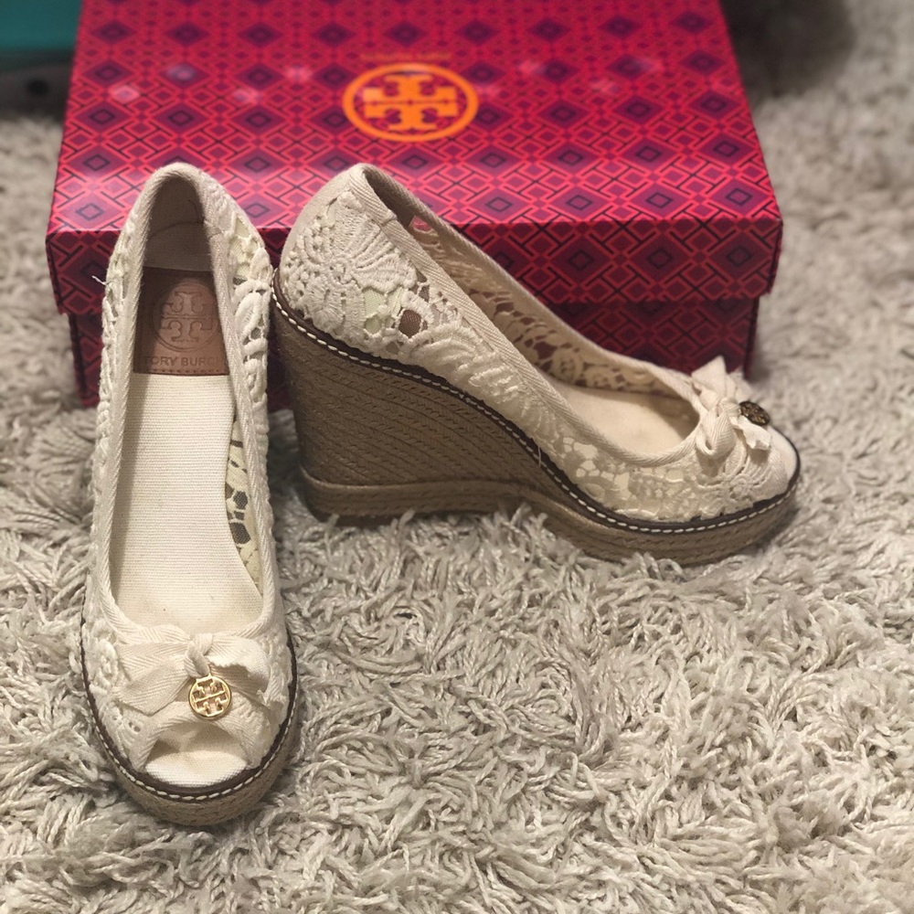 Tory Burch Lace Wedges